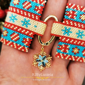 Modello di peyote blu natalizio - conteggio dispari / modello peyote / braccialetto peyote / modello di perline di semi / modello di perline peyote / modello peyote