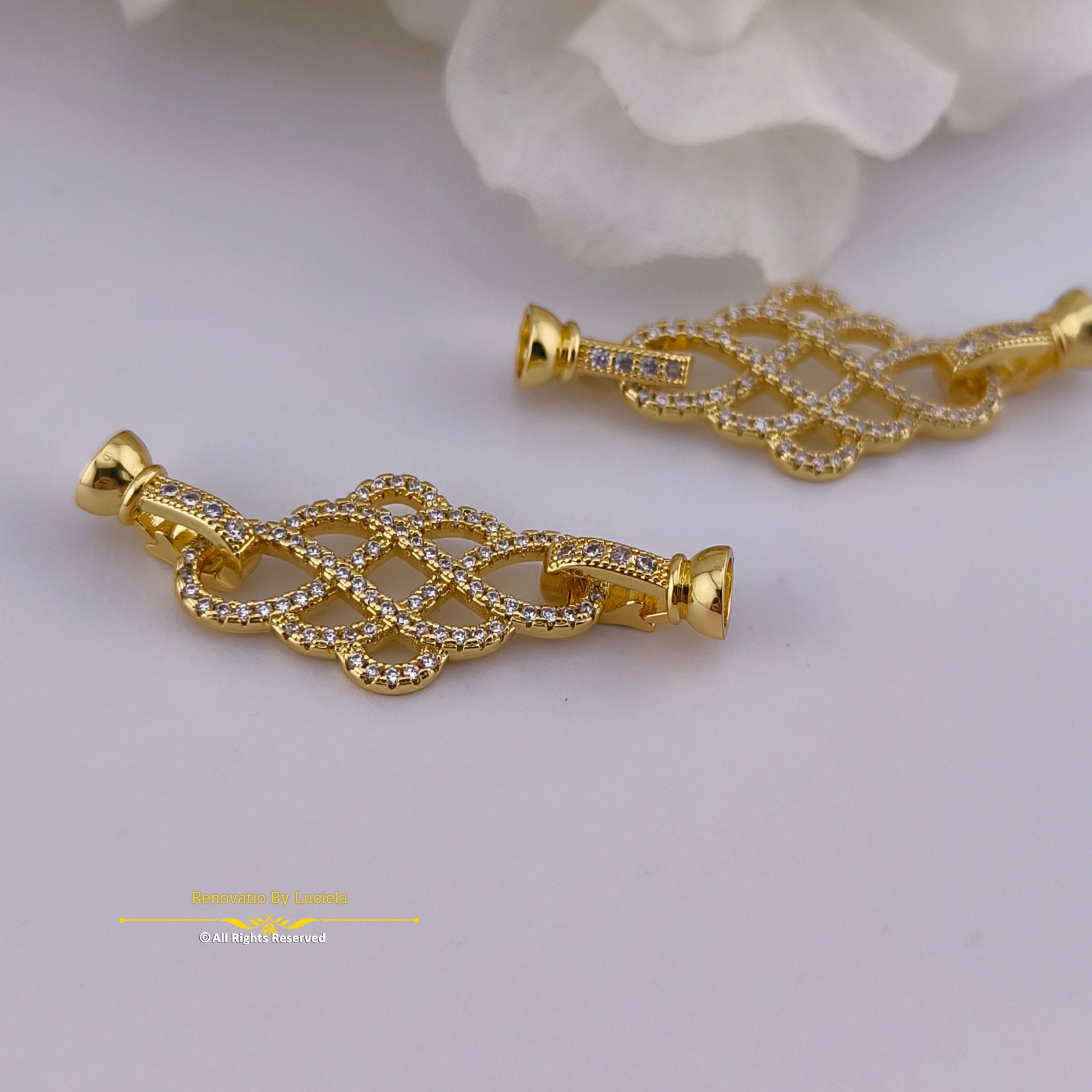 Double Side Clasp With Zircon Luxury Clasp Supplies for Jewelry Making ...
