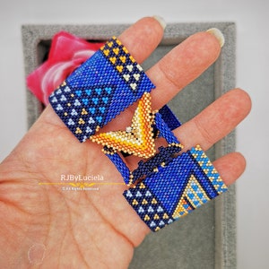 Colored Triangles Clasp Tutorial clasp tutorial beading pattern beading tutorial image 1