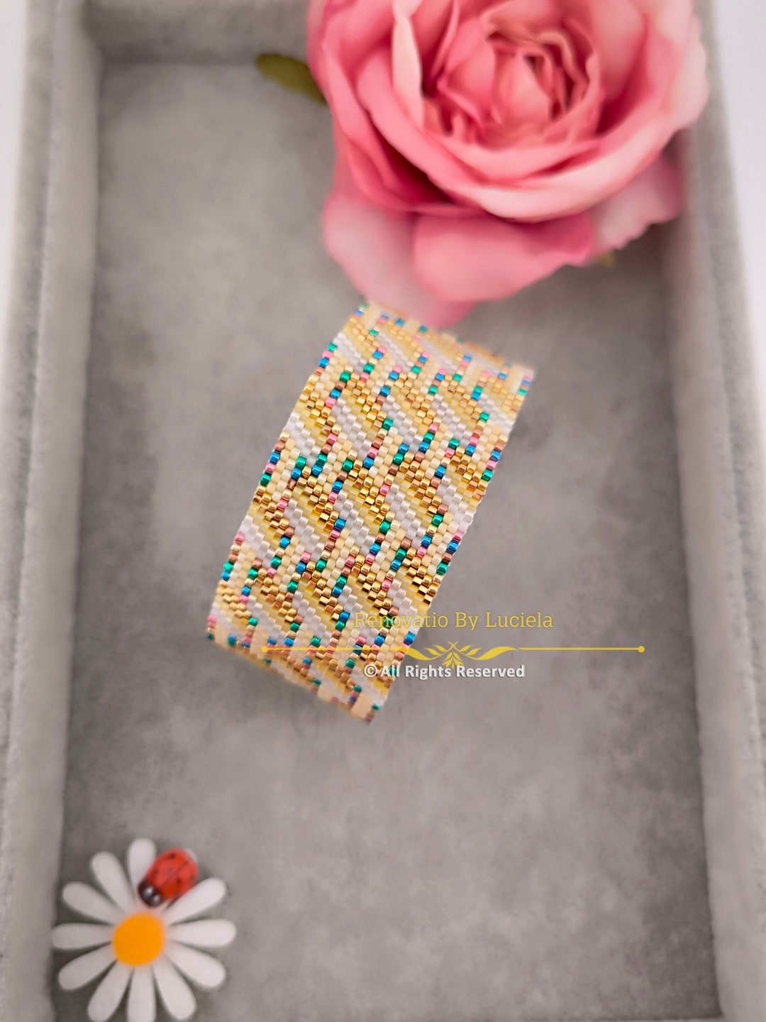 Glitzy Pastels Peyote Pattern- Even Count| Peyoted Pattern | Peyote ...