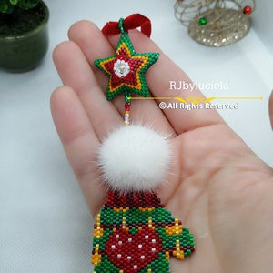 Heart Mitten and Star  Tutorial | peyote star | 3d star |3D peyote beaded star pattern |peyote star pattern