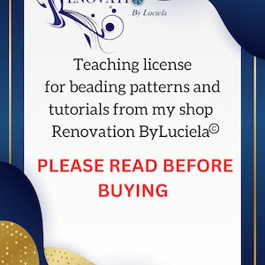 Teaching License / Certificate for teaching Renovatio By Luciela bead weaving pattern and jewelry making tutorials