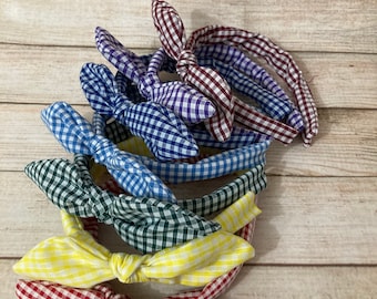 School Gingham Hairband with side bow