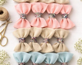 Handmade Linen Hair Bow Clip | Liberty Print Center | Baby Toddler Accessory