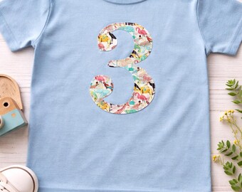 Personalised Birthday Number Appliqué Shirt – Toddler First Birthday Outfit – Custom Kids Tee