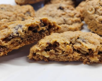 Monster Cookies – Peanut Butter Oatmeal Chocolate Chip Chewy Baked Goods