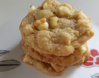 White Chocolate Macadamia Nut Cookies, soft and chewy, made to order