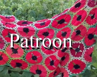 Klaprozenshawl - Poppyshawl - Châle à Coquelicots