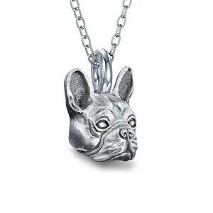 French Bulldog Breed Puppy Face Charm Necklace in Sterling Silver *SALE*
