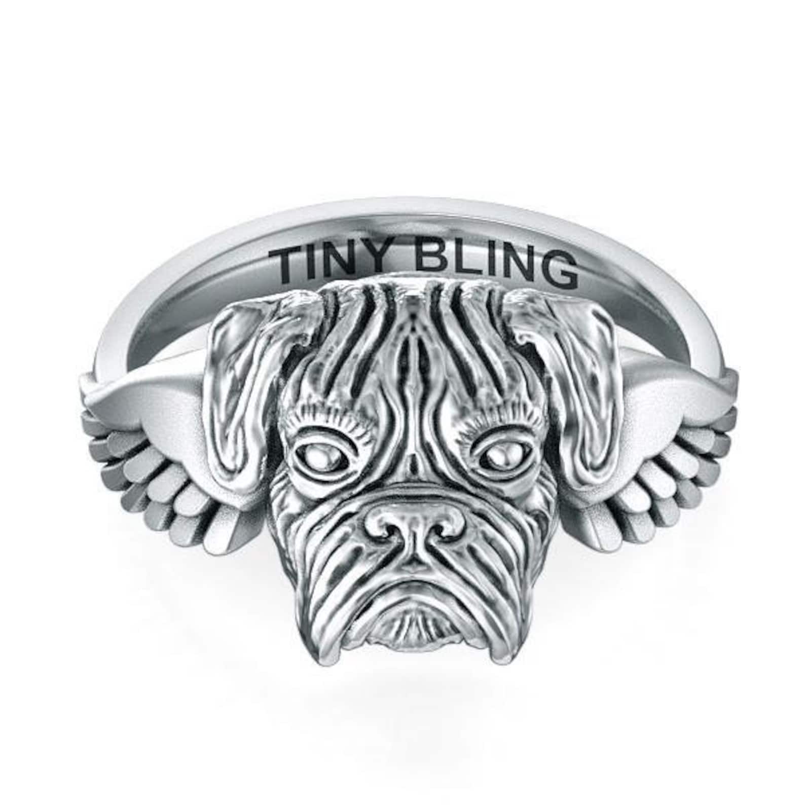 Boxer Breed Angel Wings Memorial Ring for All Pet and Animal Lovers - Etsy