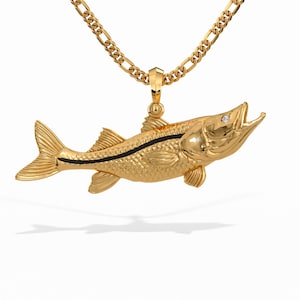 Exquisite 3D Snook Fish Necklace | Handcrafted Ocean-Inspired Jewelry