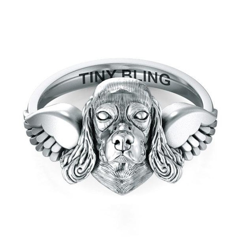 Cocker Spaniel Angel Wings Memorial Ring for All Pet and Animal Lovers ...