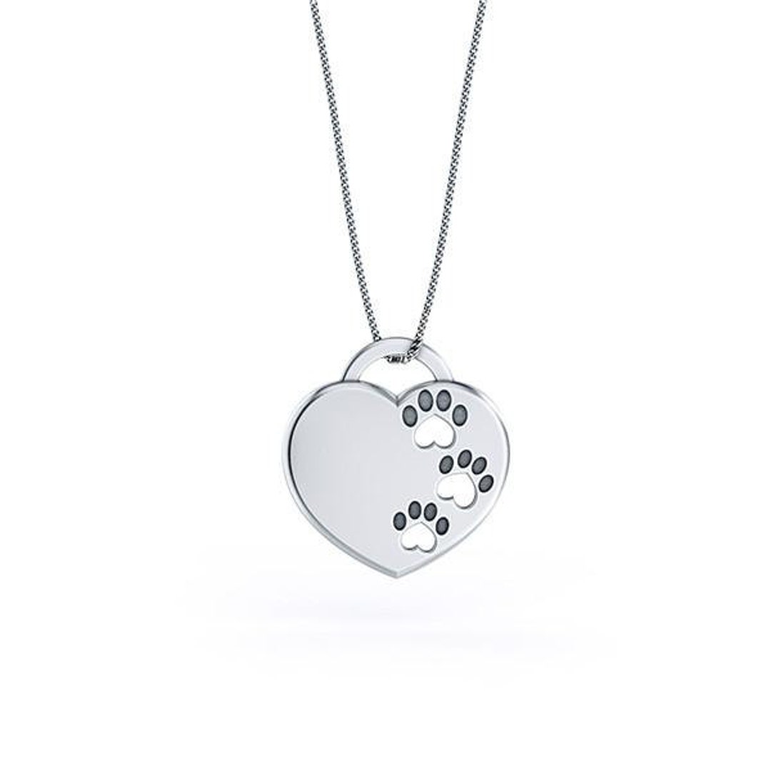 Handmade Paw Prints on My Heart Pendant. Sterling Silver - Etsy
