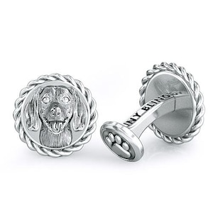 Dachshund Dapper Cufflinks in Sterling Silver or Gold