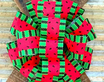 Watermelon Bow, Birthday Bow, Wreath Bow,  Basket Bow, Summer Bow, Lantern Bow, Gift Bow , Floral bow, Lantern Bow, Bow for Wreaths