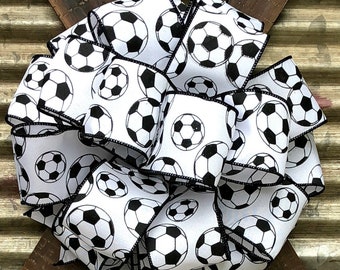 Soccer Bow, Birthday Bow, Wreath Bow,  Basket Bow, Spring Summer Bow, Package Gift Bow , Boys Birthday bow, Lantern Bow, Bow for Wreaths