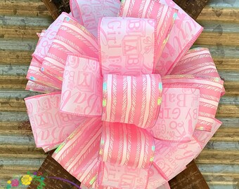 Baby Girl Baby Boy Bow, Package Gift Bow, Gift Bow, Baby Shower Bow, Hospital Door Bow, Craft Bow, Wreath Bow, Announcement for Baby