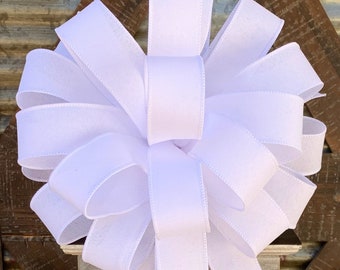White Burlap Wreath Bow, Burlap Bow, Wedding bow, Floral Bow, Package Gift Bow, Lantern Bow, Swag Bow, Basket Bow, Bow for Wreaths