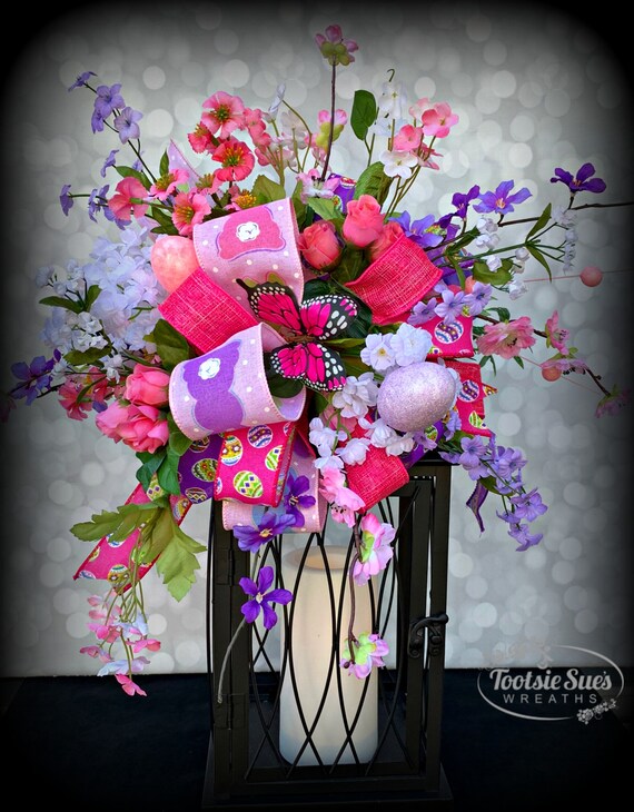 Easter Floral Whimsical Swag Easter Lantern Swag Easter Etsy