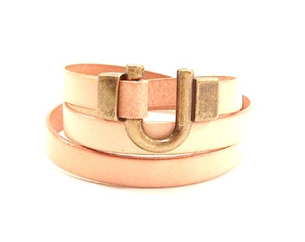 Leather Bracelet Wrap Tan