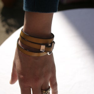 Leather Bracelet Wrap Yellow image 3