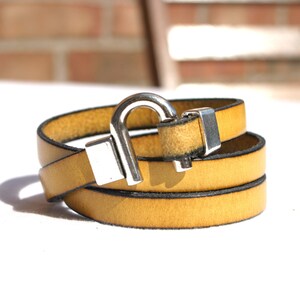 Leather Bracelet Wrap Yellow image 2