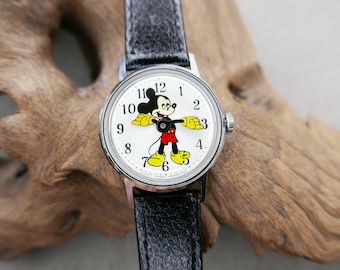 Disney Timex Vintage Mickey Mouse Unisex Watch Brown Band (Needs Battery) Works il_1080xN.1818773434_dz1c.jpg main image 4