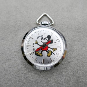 1980's Mickey Mouse Manual Pocket Watch