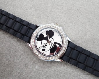 Mickey Mouse Disney Red Black Silver Face Watch Stitched  display picture 3
