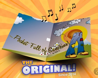 Gemakkelijk een "Pocketful of Sunshine" muzikale wenskaart - Emma Stone Movie ORIGINEEL *Sinds 2014!*