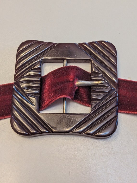 Art Deco Bakelite Buckle Cranberry