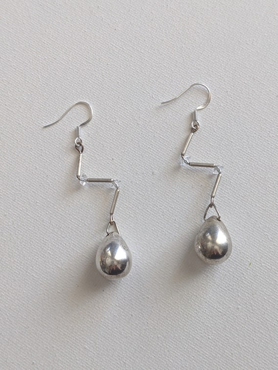 Silver and crystal earrings from the funky 80's
