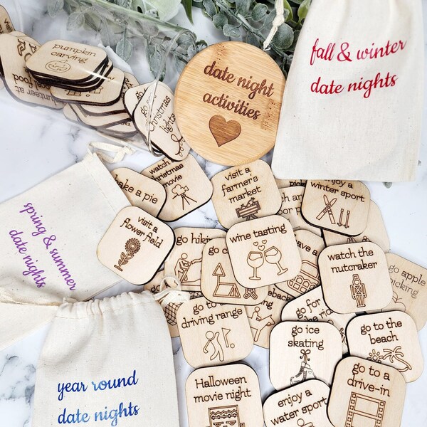Date Night Tokens SVG | Date Night Activities Jar | Valentines Tokens | Laser Cut File