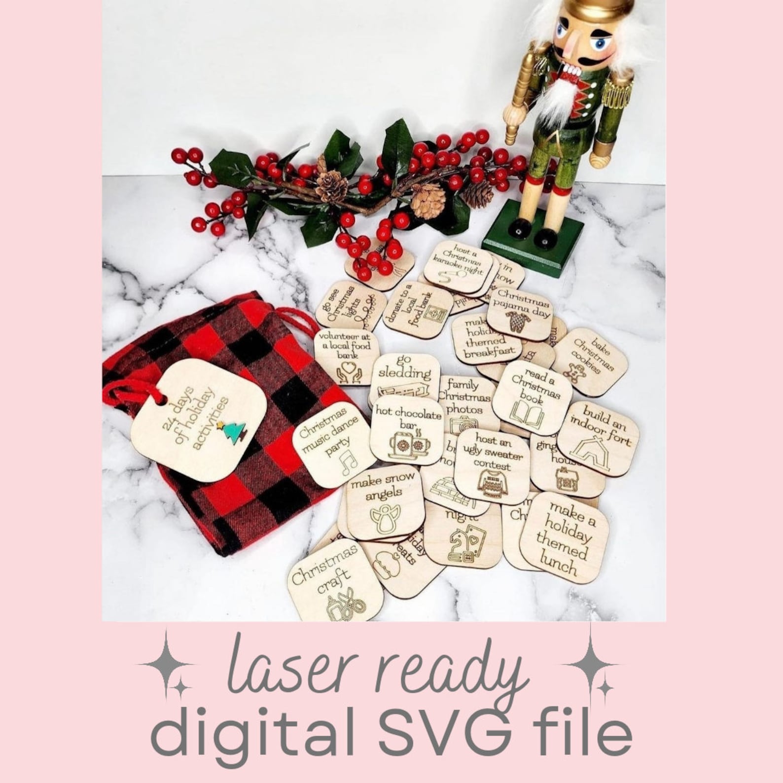 Christmas Activity Tokens SVG | Advent Calendar SVG | Christmas ...