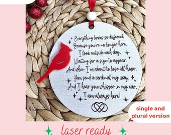 Ornamento Memorial SVG | Ornamento de Natal SVG | Ornamento Cardinal | Arquivo Laser | Ornamento de Natal | Ornamento Memorial