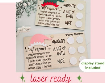 Arquivo SVG Elf Report Board | Relatório Elfo | Arquivo Laser de Natal | Uma mensagem do seu elfo SVG | Arquivo SVG de Natal | Arquivo Laser | Arquivo Elfo