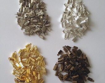 400 PCS End Caps Chain End Cap Crimp On Cord 6E Jewelry Tools Making Supplies Tools Craft Making Hardware Bracelet 6e