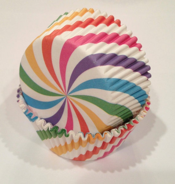 Multi Colored Cupcake Liners 50 Count Rainbow Swirl
