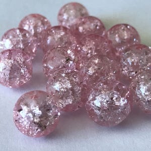 50 PCS 10mm Crack bead glass round spacer beads jewelry crackle 2b Bead Jewelry Making Shimmer glass findings tools purple pink orange