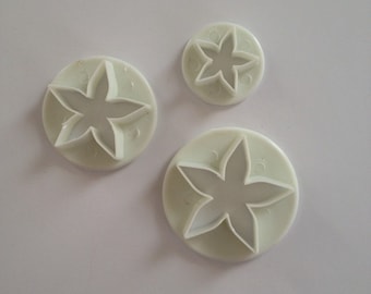 3 Stück Stern Blume Plunger Kuchen Gum Paste Dekorieren Backen Backen Werkzeuge Zubehör Cutter Cupcake Candy Hochzeit Gumpaste Lebensmittel Küche