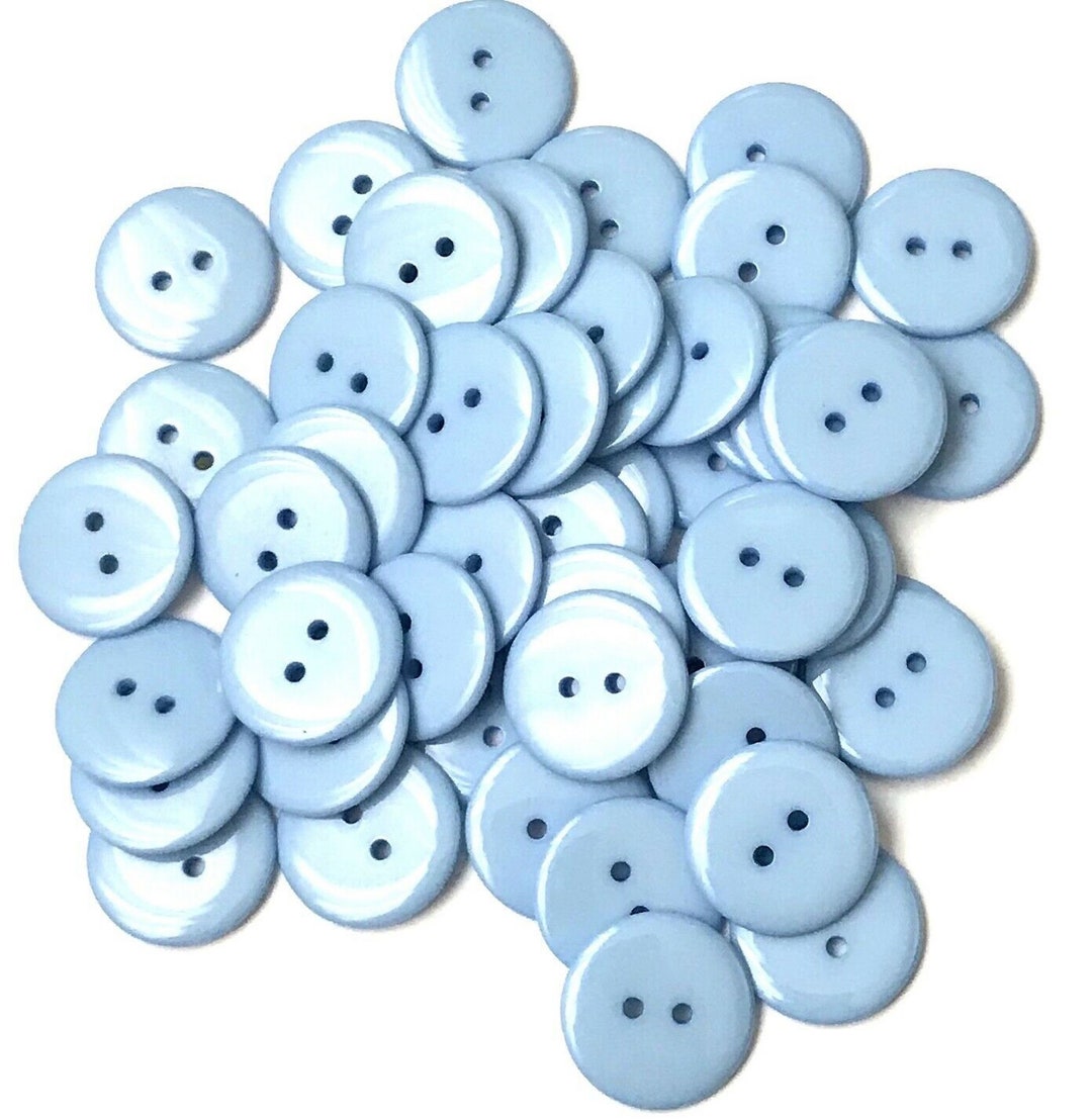 50 Pcs Light Blue Buttons Sewing Button Jacket Coat Sweater Fastener ...