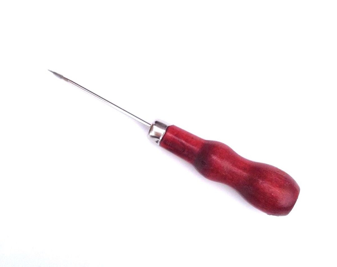 5x Ahle Mit Holzgriff – Leder Lochstanzer & Kratzwerkzeug Für Nähen Und Handwerk (12 Cm)