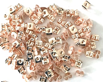 500 pcs Rose Gold Earring Backing Butterfly Studs Jewelry Findings Hook Tools Backs Findings Craft Hardware
