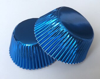 50 pcs Blue Aluminum Foil Liners 50 count wedding party cupcake liners liner Baking Cups Muffin Party Tools Supplies Food Craft Paper