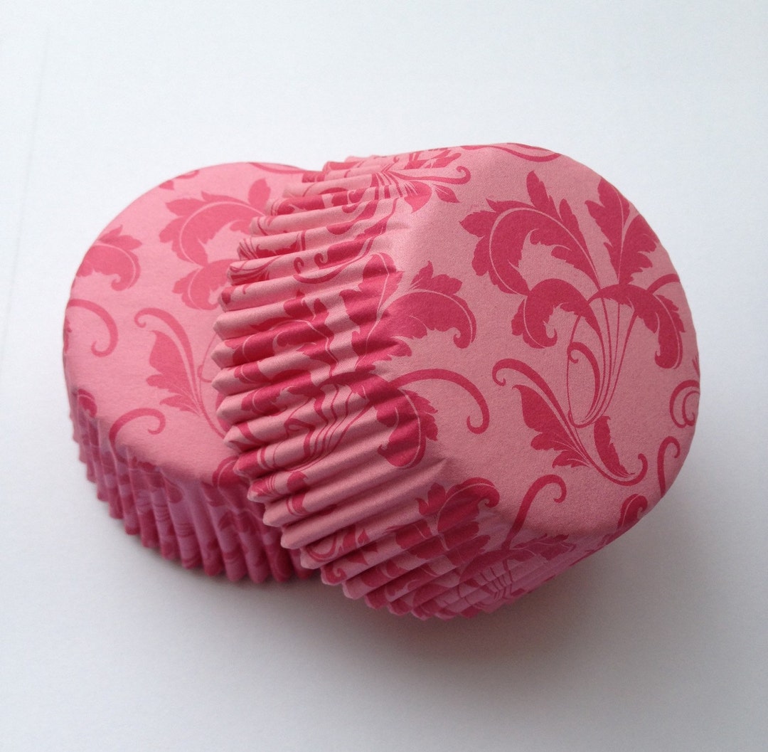 Pink Damask Cupcake Liners 50 Count Wedding Baking Cups Lace - Etsy