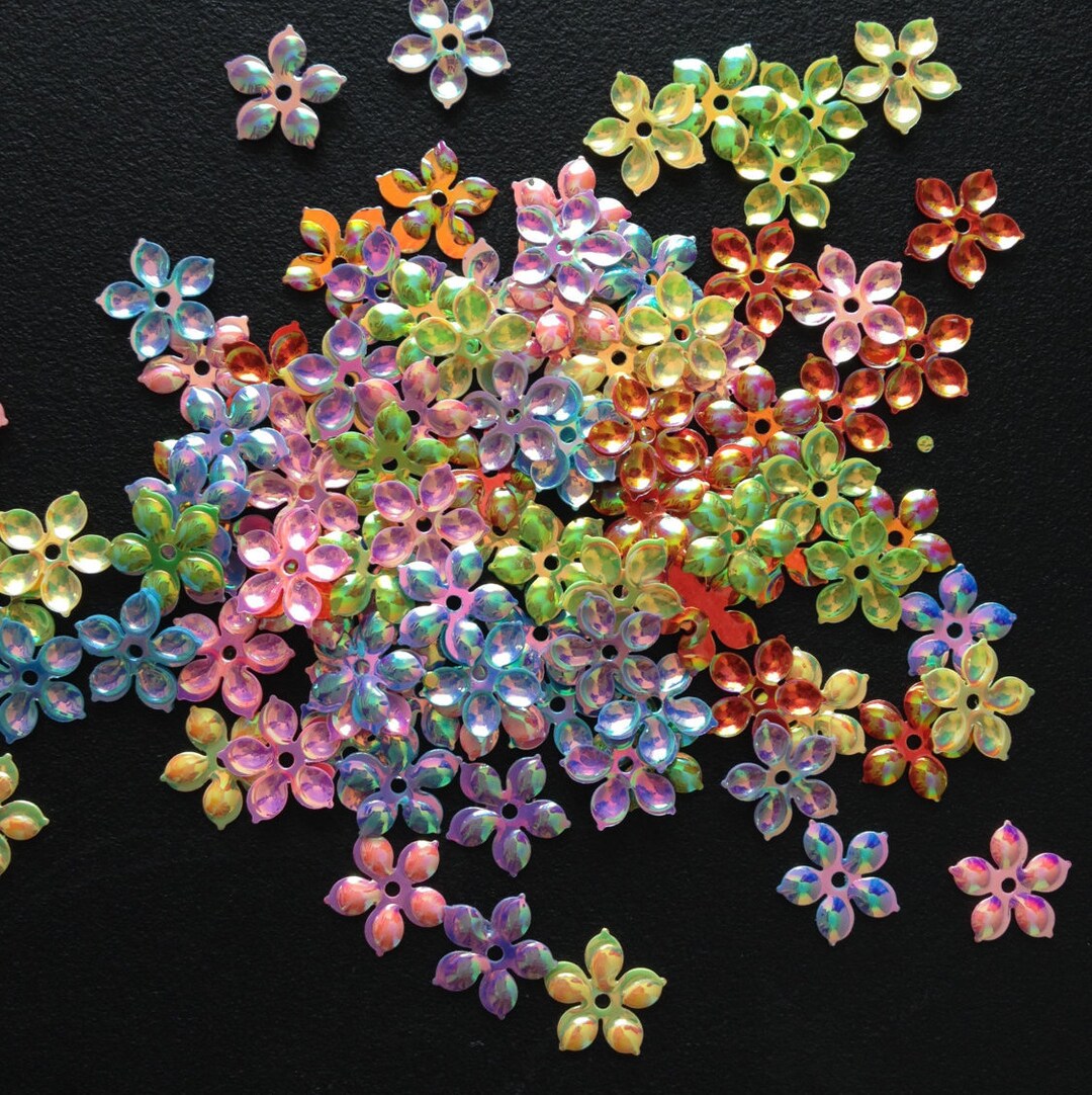 100 Pcs Flower Sequins Scrapbooking Crafts Embellishments Card Making ...
