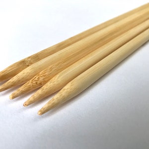 Select Size 8" Bamboo double point knitting needles sizes pointed 0 1 2 2.5 3 5 6 7 8 9 10 10.5 10.75  11 13 15 17 2.25 2.75 2.5 3 4 5.5 mm