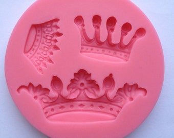 Crown King Queen Princess Prince Soft Silicone Mold Fondant Mat Cake Decorating Cupcake Baking Tools Supplies Cookies Wedding Embossing