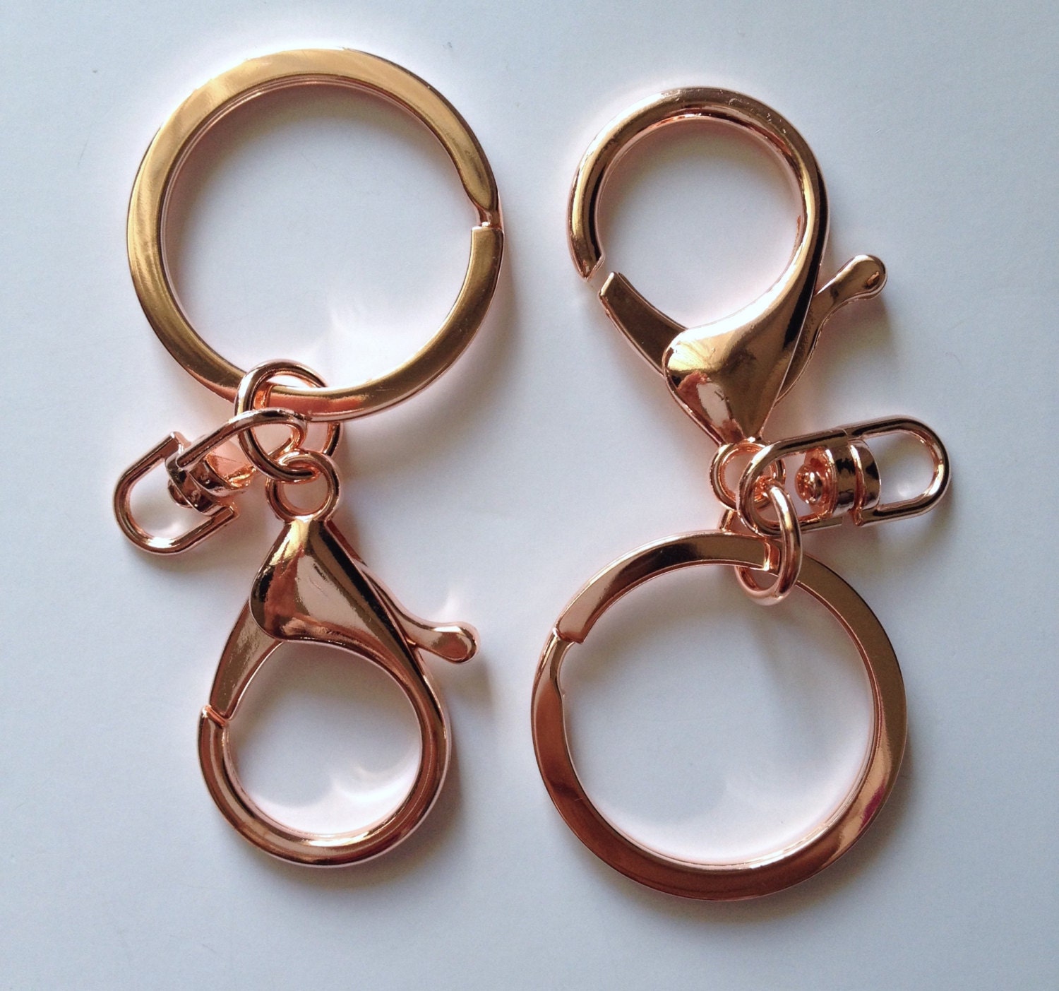 New! Pcs Rose Gold Key Chain Ring Chain Keychain Keyring