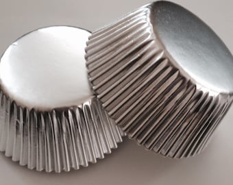 Silver Aluminum Foil Liners 50 count wedding party cupcake liners liner Baking Cups Muffin Party Tools Supplies Food Craft Paper